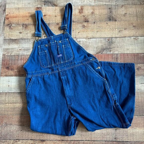 Big Smith Men's Vintage Denim Jean Overalls in Medium Wash Blue -42 - Picture 1 of 9